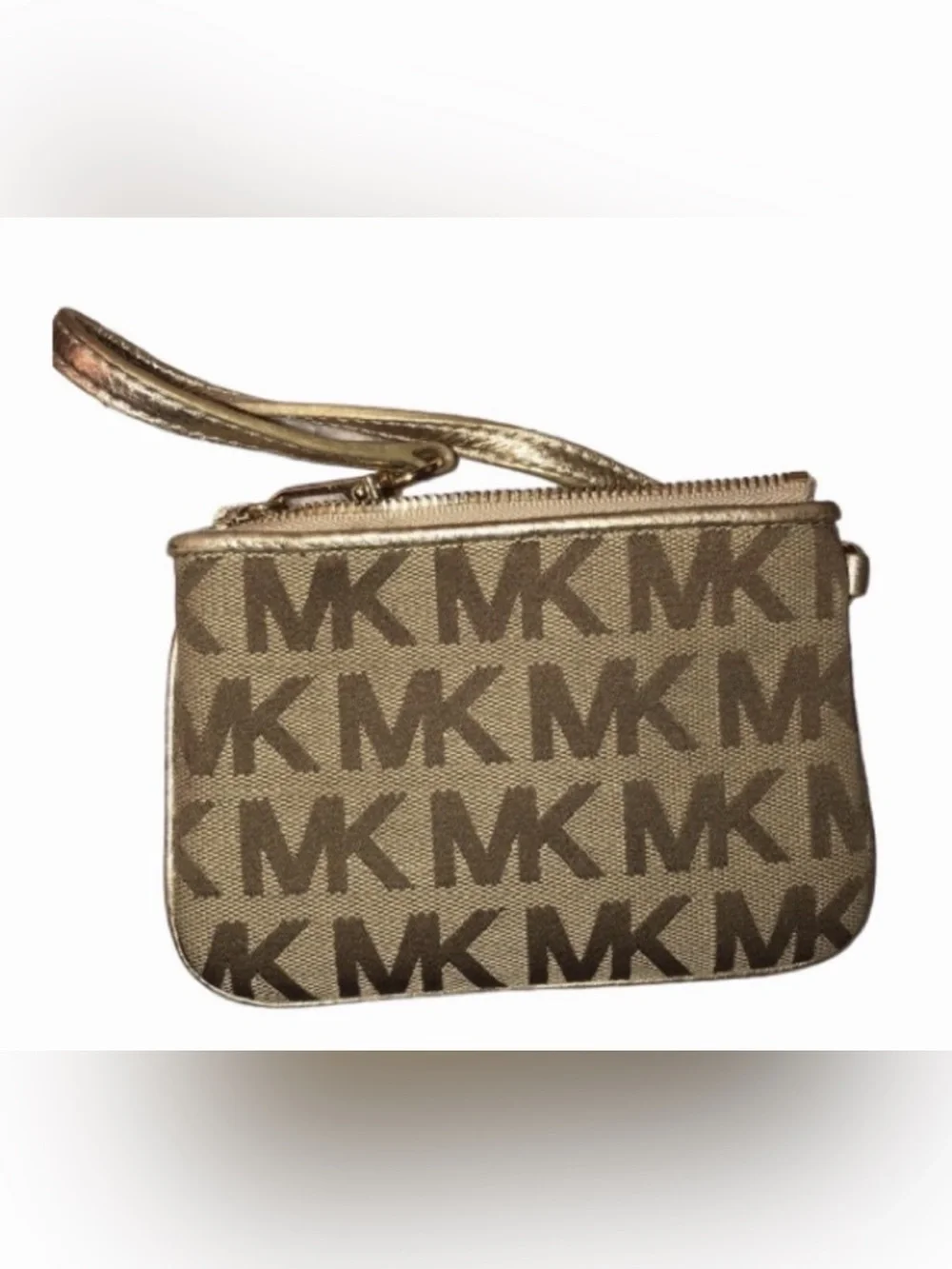 Micheal Kors brown & Tan wristlet like new